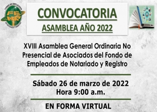 Convocatoria XVIII Asamblea Ordinaria General 2022