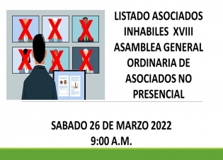 Asociados Inhabiles XVIII Asamblea Ordinaria 2022